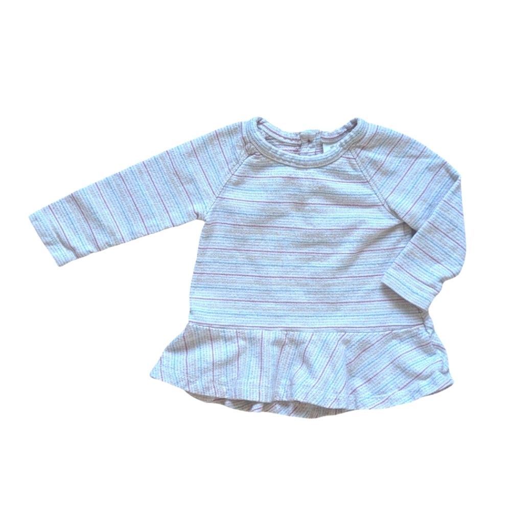 Tucker + Tate Striped Knit Peplum Top - Size 6M